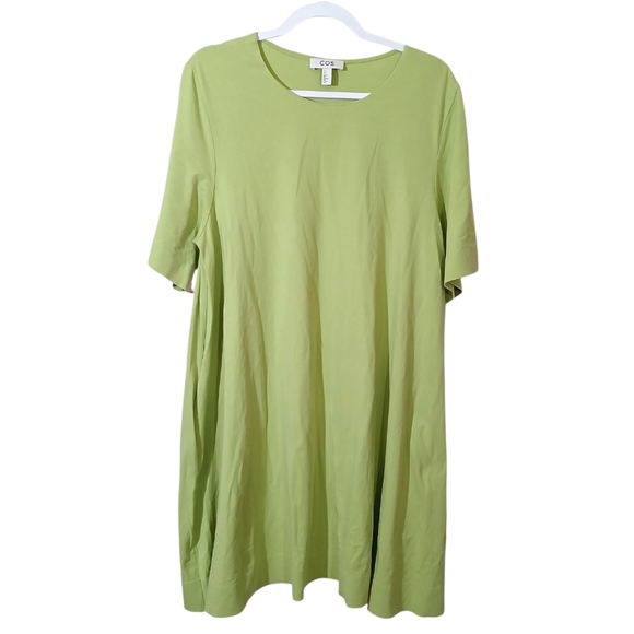 COS Dresses & Skirts - COS Minimalist Oversized T-Shirt Dress Lime Green Short Sleeve Pockets